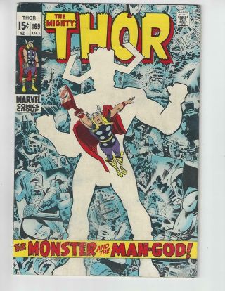 The Mighty Thor 169/silver Age Marvel Comic Book/galactus Origin/fn - Vf