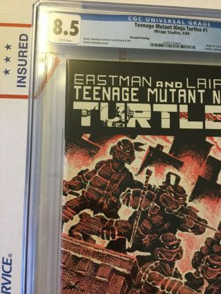 Teenage Mutant Ninja Turtles 1_CGC 8.  5_2ND PRINTING_1st TMNT_WHITE pages 3