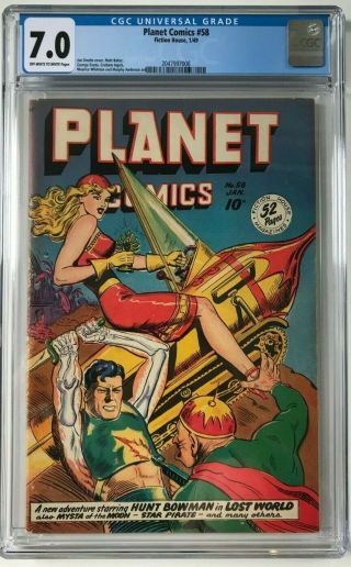 Planet Comics 58 Cgc 7.  0 Ow/wp Matt Baker G.  G.  A.  Cover Beauty Key Issue L@@k