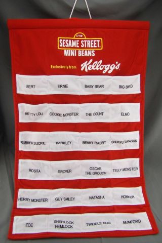 Banner Sesame Street Mini Beans Kelloggs Cereal Hanger Display Holder For Set 24