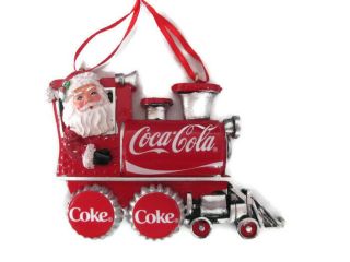 Coca - Cola Kurt S Adler Santa In Train Holiday Christmas Ornament -