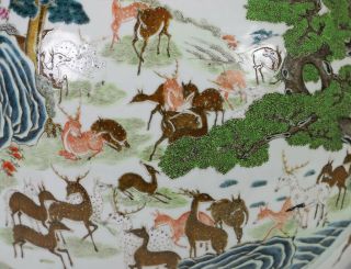 Large Important Antique Chinese Hu Form Porcelain Vase in 100 Deer Pattern 6