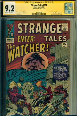 Strange Tales 134 Ss Cgc 9.  2 Signed By Stan Lee The Watcher/kang/dormammu
