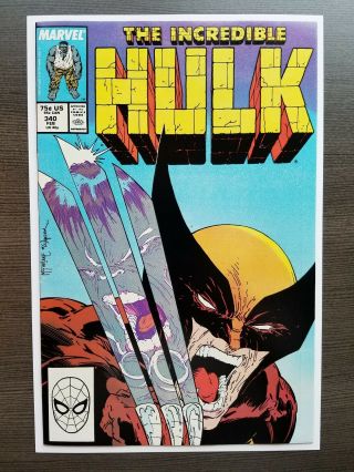Incredible Hulk 340 Marvel 1988 Hulk Vs Wolverine Todd Mcfarlane 9.  2 - 9.  4,