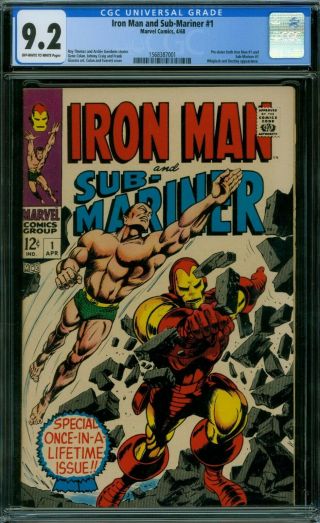 Iron Man And Sub - Mariner 1 Cgc 9.  2 - Ow/w Pages