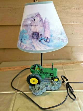 John Deere 1999 Tractor Table Lamp Light with Shade - 15 Inches 2