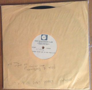 Chicago - Another Rainy Day In York City 10” Acetate Rare 1976 Mastering Lab