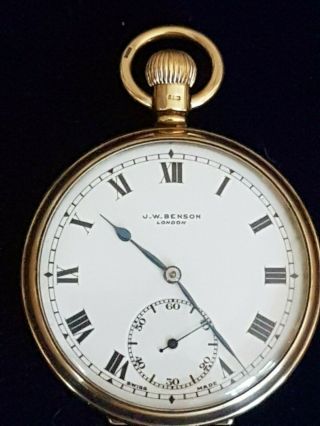 Gold Pocket Watch J.  W.  Benson Of London Hallmarked