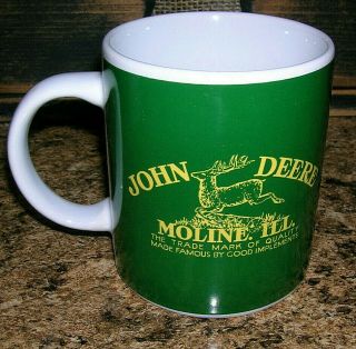 Heavy John Deere Moline Illinois Coffee Mug Green Yellow Licensed Product Gibson