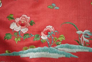 Vintage Oriental Silk Embroidery Panel Figures,  Lion - Museum Deaccession 6