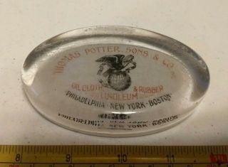 Vintage Thomas Potter Sons & Co Philadelphia Boston York Glass Paperweight