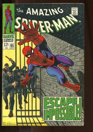 Spider - Man 65 Vg/fine 5.  0 1968 Marvel Comics