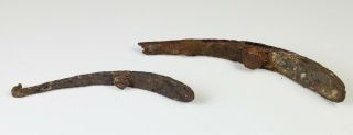 Two Antique Chinese Iron Silver and Gold Belt Hooks - Warring States Period 5