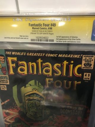 Fantastic Four 49 CGC 3.  5 Signature Series STAN LEE Signed Autograph 3
