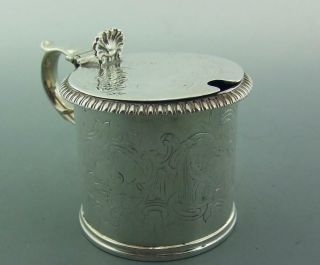 Large Victorian Solid Silver Drum Mustard Pot 1855 Arthur Sibley 138gms