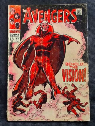 The Avengers 57 1st Vision Key Vg Book