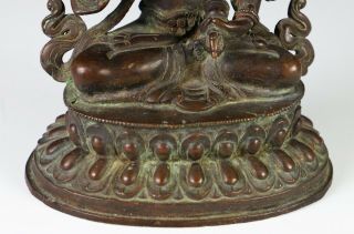 Fine Antique Chinese Tibetan Bronze of Statue of Seated Figure 11