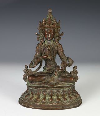 Fine Antique Chinese Tibetan Bronze Of Statue Of Seated Figure