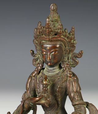 Fine Antique Chinese Tibetan Bronze of Statue of Seated Figure 7
