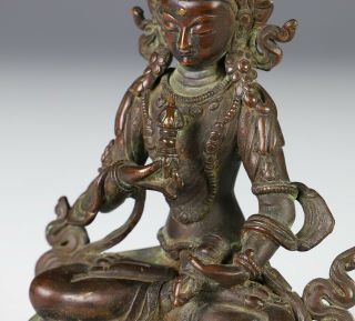 Fine Antique Chinese Tibetan Bronze of Statue of Seated Figure 8