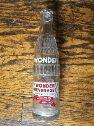 Antique Vintage Wonder Beverages Soft Drink Soda Bottle,  Chicago,  Ill.  7 Oz.