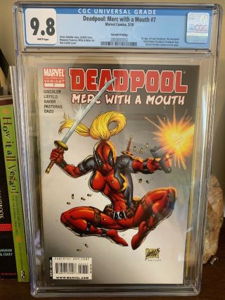Deadpool Merc With A Mouth 7 Cgc 9.  8 Rare 2nd Print Variant 1st Lady Deadpool