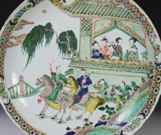 Large Antique Chinese Famille Verte Porcelain Charger Plate 3