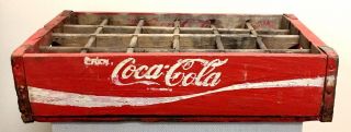 Red Wooden Coca - Cola Classic Coke Crate Bottle Carrier Chattanooga 1972 A