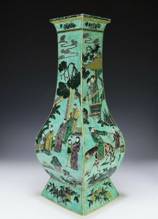 Very Large and Impressive Antique Chinese Famille Verte Porcelain Vase - 19c 3