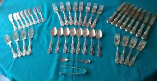 Reed & Barton Francis 1 (i) Sterling Silver 42 Pc Flatware Set Old Mark H Servers