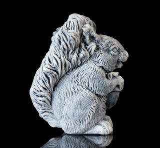 Marble Squirrel Statue,  Russian Stone Art Miniature Realistic Animal Figurine