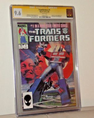 Stan Lee Signed Cgc Graded 9.  6 Transformers 1 First 1984 Marvel Comic Book