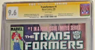 Stan Lee Signed CGC Graded 9.  6 Transformers 1 First 1984 Marvel Comic Book 5