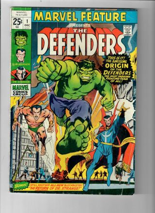 Marvel Feature 1 - Grade 5.  0 - First Appearance & Origin Of The Defenders