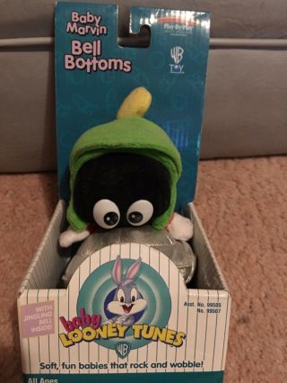 - Rare - Wb Baby Looney Tunes 1997 Baby Marvin - Bell Jingle - Baby Toy