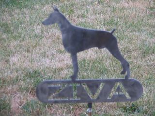 Doberman Pinscher Custom Sign Name Pet Statue Metal Art Memorial Steel