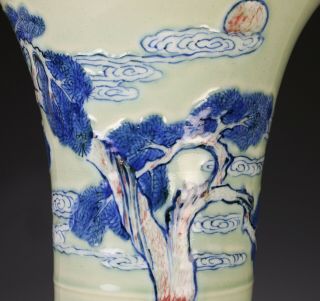 Large Antique Chinese Porcelain Phoenix Tail Yenyen Vase - Kangxi Period 10