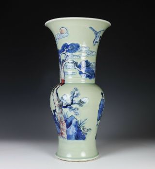 Large Antique Chinese Porcelain Phoenix Tail Yenyen Vase - Kangxi Period 4