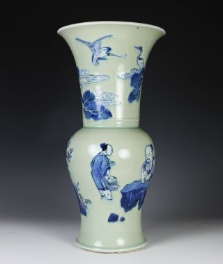 Large Antique Chinese Porcelain Phoenix Tail Yenyen Vase - Kangxi Period 5