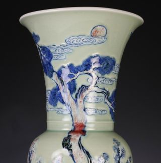Large Antique Chinese Porcelain Phoenix Tail Yenyen Vase - Kangxi Period 7