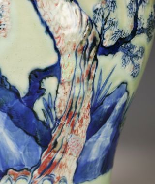 Large Antique Chinese Porcelain Phoenix Tail Yenyen Vase - Kangxi Period 9