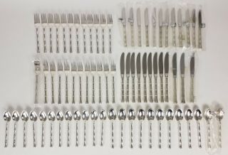 72 Piece Towle Mandarin Sterling Silver 6 - Pc Service For 12 Complete.  925 Bamboo