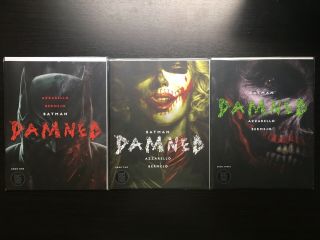Batman Damned 1 2 3 Bermejo Covers 1st Print Set Black Label Uncensored