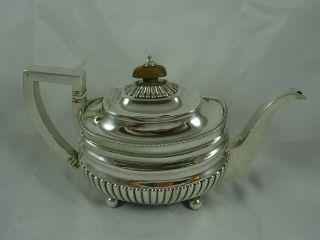 Quality,  George Iii Solid Silver Tea Pot,  1807,  553gm
