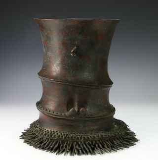 Large Unusual Antique Japanese Bronze Vase With Sea Creatures