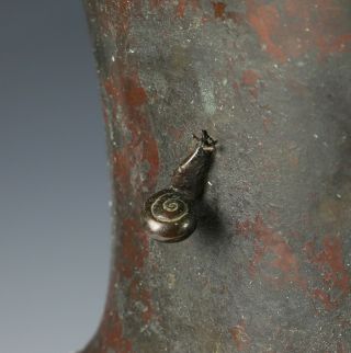 Large Unusual Antique Japanese Bronze Vase with Sea Creatures 3