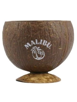 Malibu Coconut Shell Cup Fun Party Home Bar Tiki Hawaiian Great Gift Uk P&p