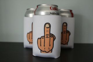 3x Give Someone The Middle Finger Neoprene Beer Can Holder Cooler Flip Off