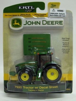 1/64 Ertl John Deere 7920 Tractor With Decal Sheet