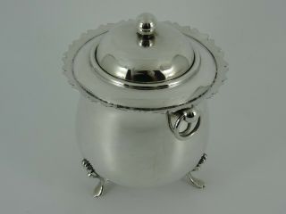 FINE VICTORIAN SOLID STERLING SILVER TEA CADDY CANISTER BOX BIRMINGHAM 1900 195G 3